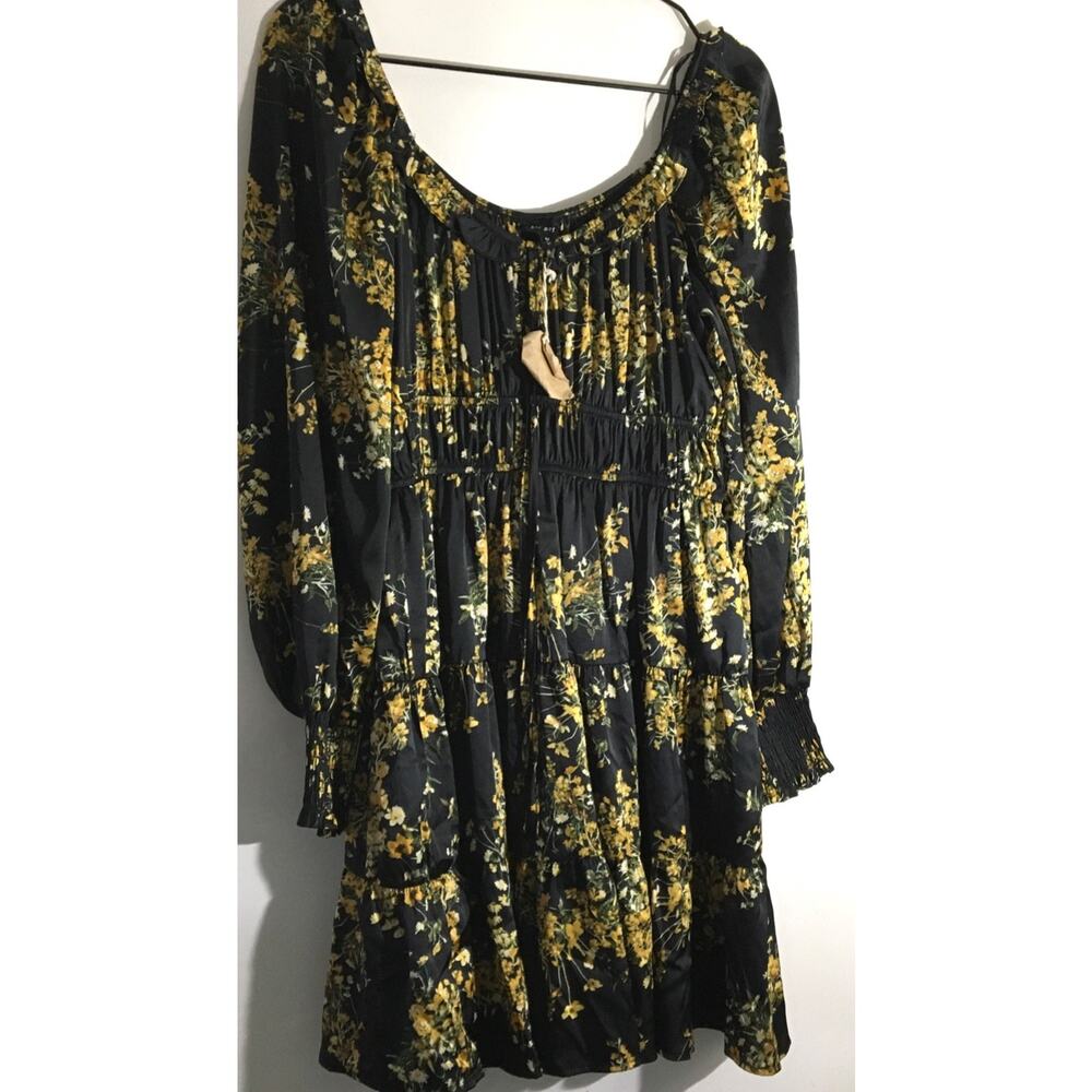 Blu Pepper Boho Mini Dress Women M Multi-Color Excellent Boho Tiered -Round Neck - Picture 2 of 5